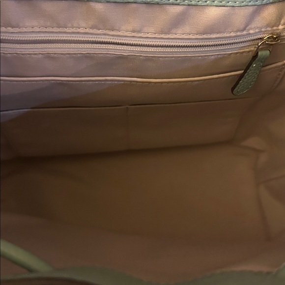 Kate Spade New York Sinch medium flap backpack. The color is light blue, EUC - Picture 8 of 11